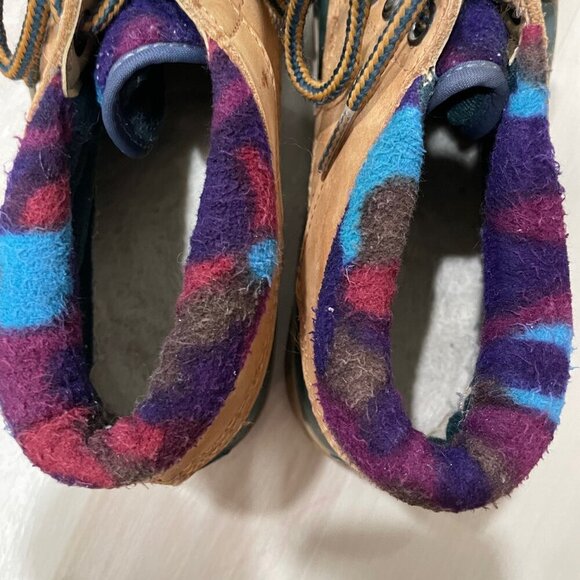 Nine West Duck Boot Vintage 90s Brown Green Lace Up Rubber Padded Collar Size 9 - Picture 5 of 12